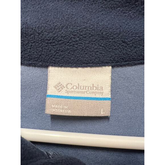 Columbia Half Zip Fleece sweatshirt two tone blue Mens size Large - Picture 4 of 5